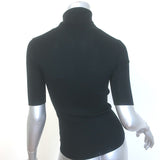 Theory Leenda R Short Sleeve Turtleneck Sweater Black Regal Wool Size Petite NEW