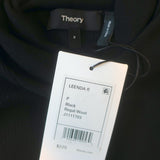 Theory Leenda R Short Sleeve Turtleneck Sweater Black Regal Wool Size Petite NEW