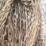 Zimmermann Espionage Leopard Print Pussy Bow Maxi Dress Brown Silk Crepe Size 1