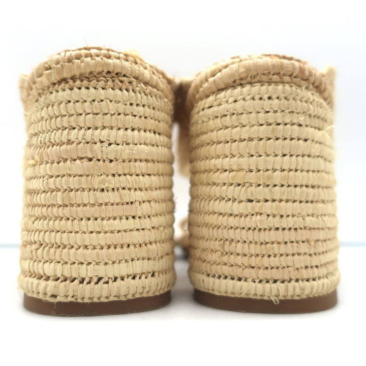 Carrie Forbes Salah Raffia Sandals Natural Size 41 High Heel Mules