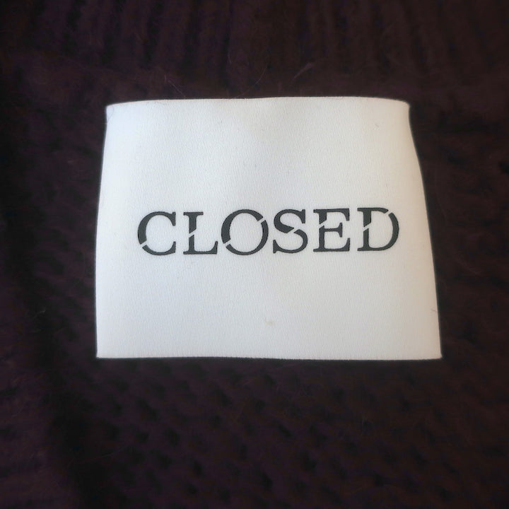 CLOSED V-Neck Cardigan Burgundy Alpaca-Wool Size Small