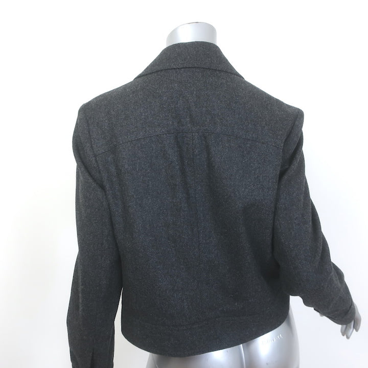 AMI Cropped Military Jacket Charcoal Virgin Wool Size 34