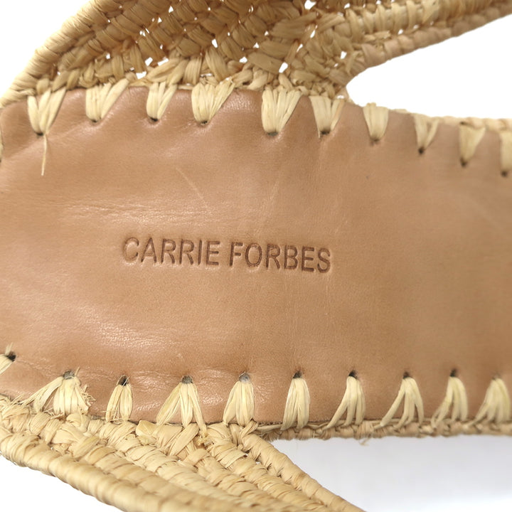 Carrie Forbes Salah Raffia Sandals Natural Size 41 High Heel Mules