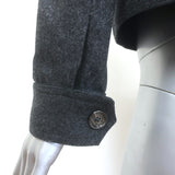 AMI Cropped Military Jacket Charcoal Virgin Wool Size 34