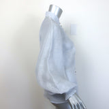 Zimmermann Luminosity Lantern Blouse Sky Blue Size 1 Blouson-Sleeve Top