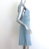 Stella McCartney Anne Crisscross-Back Denim Mini Dress Light Blue Size 44