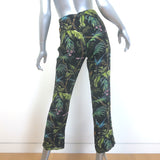 Gucci Tropical Floral Print Silk Pants Black Size 38