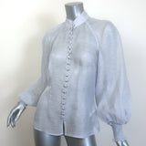 Zimmermann Luminosity Lantern Blouse Sky Blue Size 1 Blouson-Sleeve Top