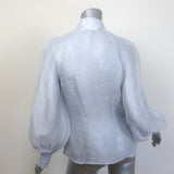 Zimmermann Luminosity Lantern Blouse Sky Blue Size 1 Blouson-Sleeve Top