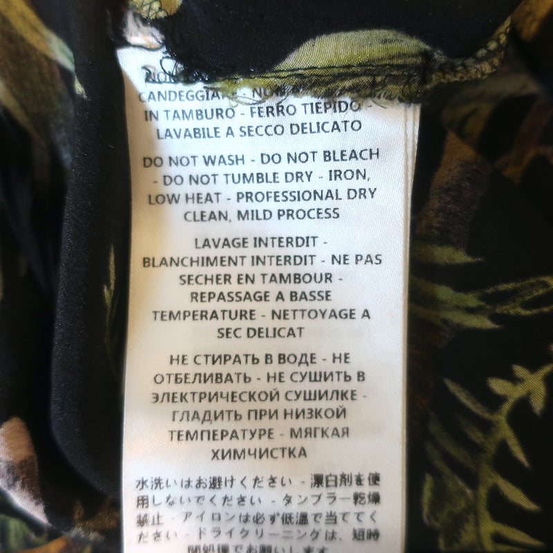 Gucci Tropical Floral Print Silk Pants Black Size 38