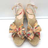Loeffler Randall Charley Floral Knotted Espadrille Wedge Sandals Size 10.5 NEW
