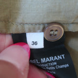 Isabel Marant Etoile Layona Top Olive Cotton Size 36 Flutter Sleeve Blouse
