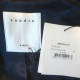Sandro Even Checked Trench Coat Olive Brown/Navy Size 36 NEW