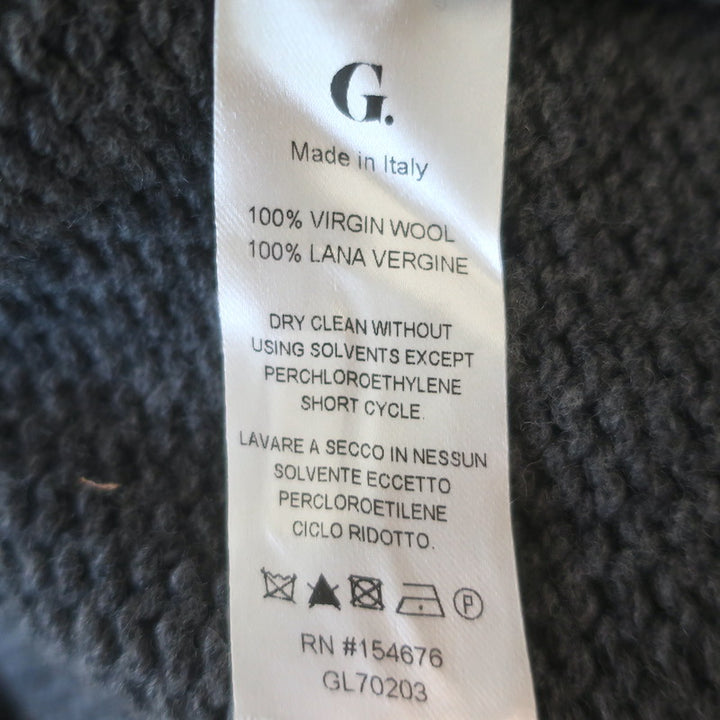 G. Label by goop Puff Sleeve Cardigan Gray Virgin Wool Size Small