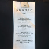 Sandro Even Checked Trench Coat Olive Brown/Navy Size 36 NEW