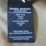 Isabel Marant Etoile Layona Top Olive Cotton Size 36 Flutter Sleeve Blouse