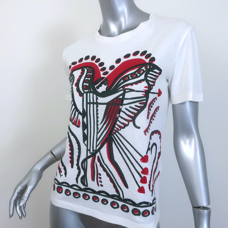Christian Dior Beaded &amp; Sequin-Embellished T-Shirt White Size Extra Small