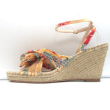 Loeffler Randall Charley Floral Knotted Espadrille Wedge Sandals Size 10.5 NEW