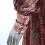 Zimmermann Ring-Embellished Turtleneck Dress Paisley Print Chiffon Size 2