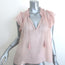 Ulla Johnson Reine Tassel Top Dusty Rose Swiss Dot Size 2 Flutter Sleeve Blouse