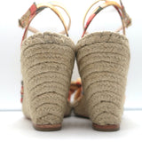 Loeffler Randall Charley Floral Knotted Espadrille Wedge Sandals Size 10.5 NEW