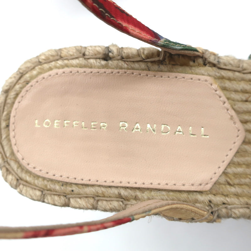 Loeffler Randall Charley Floral Knotted Espadrille Wedge Sandals Size 10.5 NEW