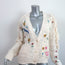 MOTHER The Easy Drop Fringe Cardigan Cream Embroidered Knit Size Small