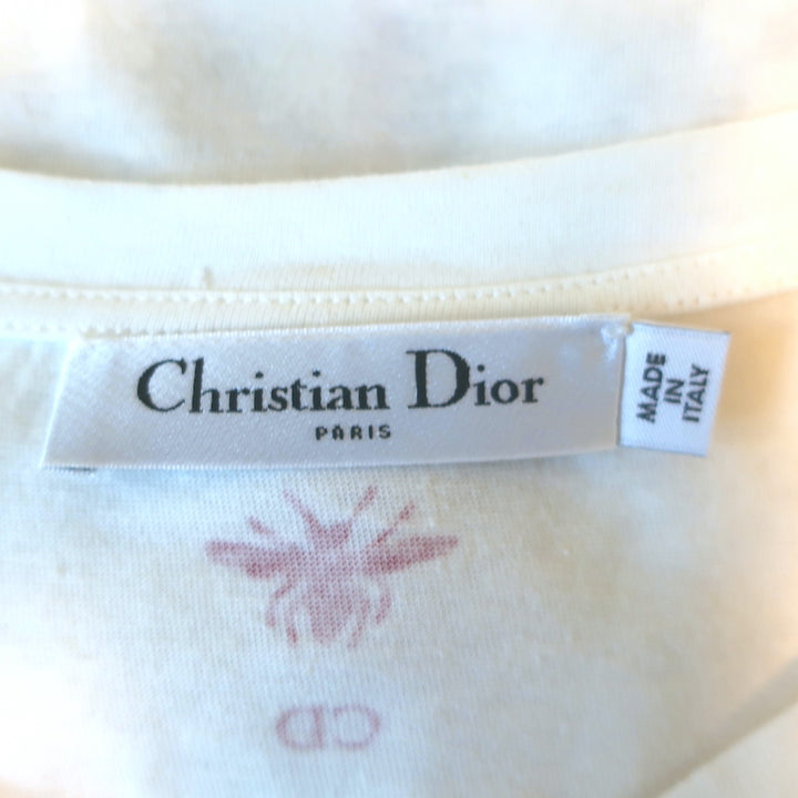 Christian Dior Beaded &amp; Sequin-Embellished T-Shirt White Size Extra Small
