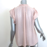 Ulla Johnson Reine Tassel Top Dusty Rose Swiss Dot Size 2 Flutter Sleeve Blouse