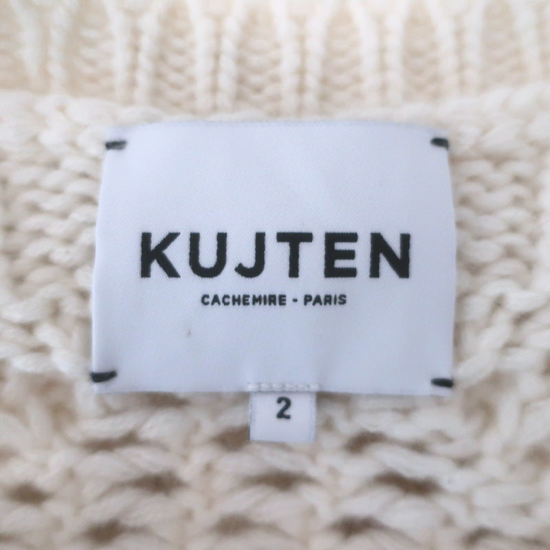 KUJTEN Romelie Mixed Knit Cashmere Crewneck Sweater Ivory Size 2