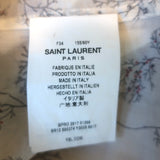 Saint Laurent Ruffle Blouse White Floral Print Cotton Size 34 Button-Down Shirt