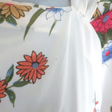 Isabel Marant Ioudy Asymmetric Long Sleeve Top Cream Floral Print Silk Size 36