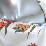 Isabel Marant Ioudy Asymmetric Long Sleeve Top Cream Floral Print Silk Size 36