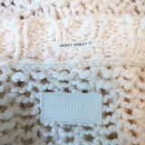 MOTHER The Easy Drop Fringe Cardigan Cream Embroidered Knit Size Small