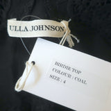 Ulla Johnson Birdie Tank Top Black Floral-Embroidered Cotton Size 4 NEW