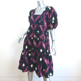 Ulla Johnson Puff Sleeve Tiered Dress Nora Quilted Printed Cotton Size 10