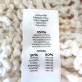 MOTHER The Easy Drop Fringe Cardigan Cream Embroidered Knit Size Small