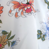 Isabel Marant Ioudy Asymmetric Long Sleeve Top Cream Floral Print Silk Size 36