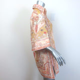 Zimmermann Wylie Tunic Mini Dress Mustard Printed Linen Size 0P NEW