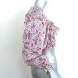 Sabina Musayev Maelys Smocked Top Floral Print Size Small Puff Sleeve Blouse