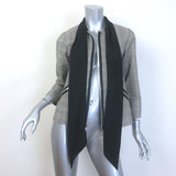 Anna Sui Houndstooth Plaid Tie-Neck Zip Up Jacket Gray Cotton-Blend Size 0