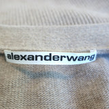 Alexander Wang Blouson Cardigan Beige Wool-Blend Size Small V-Neck Sweater