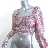 Sabina Musayev Maelys Smocked Top Floral Print Size Small Puff Sleeve Blouse