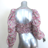 Sabina Musayev Maelys Smocked Top Floral Print Size Small Puff Sleeve Blouse