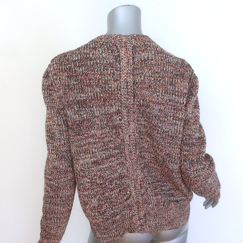 Givenchy Zip-Up Chunky Knit Cardigan Multicolor Cotton-Blend Size Medium