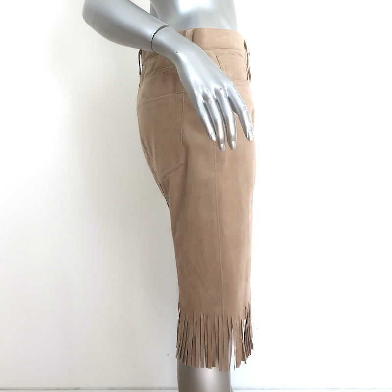 Junya Watanabe Comme des Garcons Faux Suede Fringe Skirt Beige Size Medium NEW