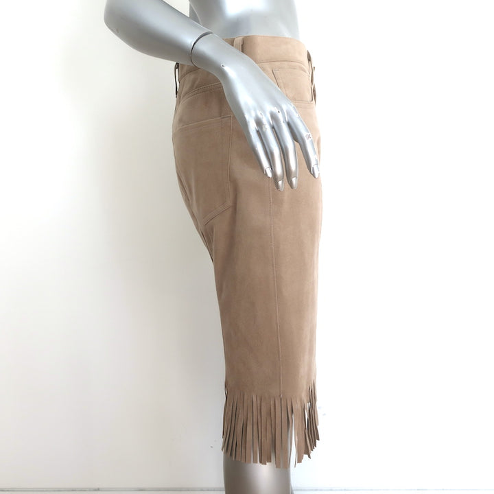 Junya Watanabe Comme des Garcons Faux Suede Fringe Skirt Beige Size Medium NEW