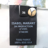 Isabel Marant Ioudy Asymmetric Long Sleeve Top Cream Floral Print Silk Size 36