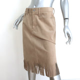 Junya Watanabe Comme des Garcons Faux Suede Fringe Skirt Beige Size Medium NEW