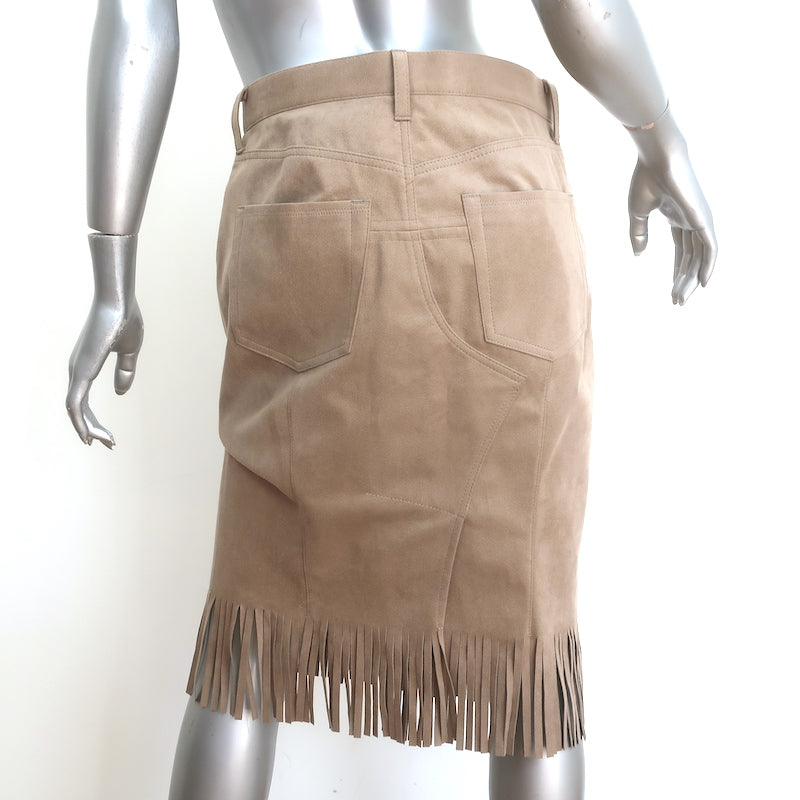 Junya Watanabe Comme des Garcons Faux Suede Fringe Skirt Beige Size Medium NEW